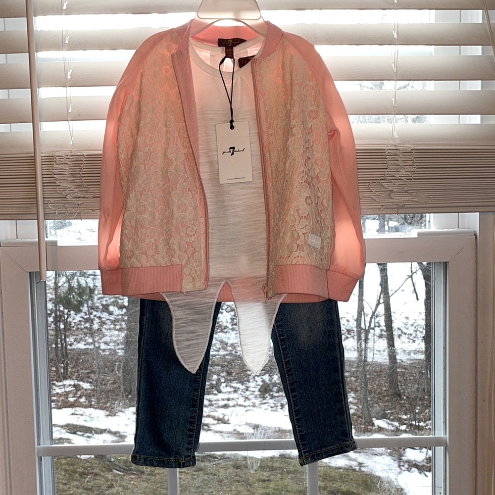 NWT 7 For All Mankind girls 3 piece set size 24 months